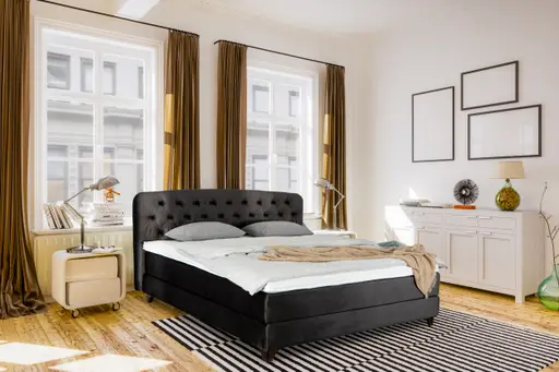 Boxspringbett - Liegefläche 180x200 cm, Stoff, Braun