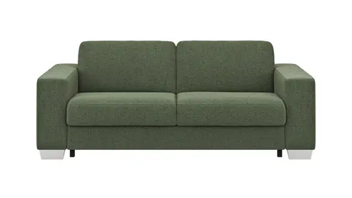 Sofa Nuoro - 2,5-Sitzer inkl. Schlaffunktion, Armlehne breit, Stoff, Olivgrün