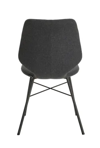 Stuhl Penthouse - Stoff, Steingrau, 4 Fuß, Anthrazit