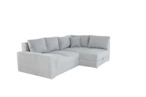 Ecksofa JANIS - 2,5-Sitzer, Ecke rechts inkl. Schlaffunktion , Stoff, Hellgrau
