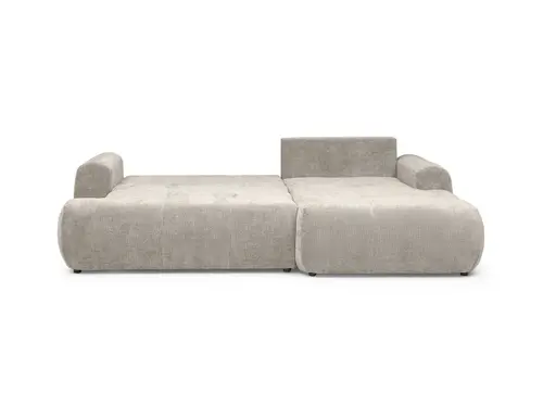 Ecksofa - 2-Sitzer mit Longchair rechts, Stoff, Beige