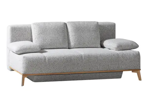 Querschläfer -Schlaffunktion mit Bettkasten, Stoff, Natur