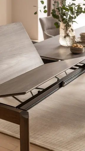 Esstisch Saratoga - ausziehbar, LB ca. 180x95 cm, Buche massiv, silbergrau geölt