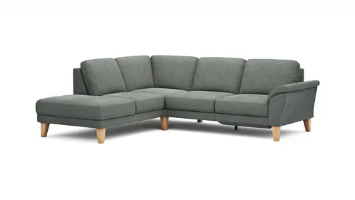 Ecksofa Rockport A - Ecke links mit 2,5-Sitzer inkl. Relaxfunktion (motorisch), Stoff, Grau