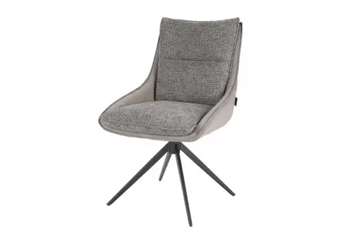 Stuhl MANDY - drehbar, Stoff, Graubeige
