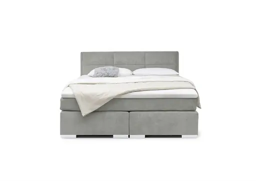 Boxspringbett SIRKO- Liegefläche ca. 180x200 cm, Stoff, Hellgrau
