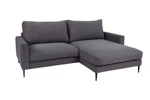 Ecksofa - 1,5-Sitzer mit Longchair rechts, Cord, Ash