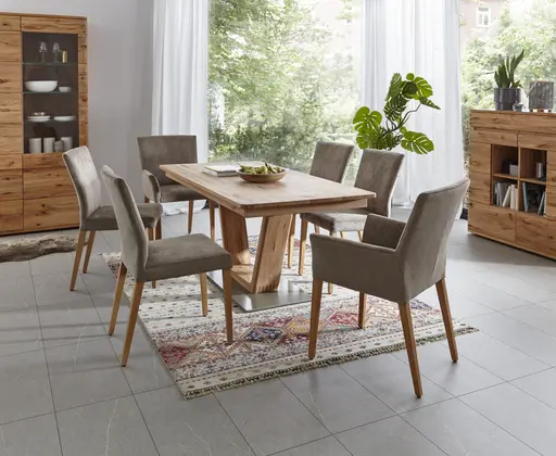 Armlehnstuhl Edmonton - Stoff, Graubraun