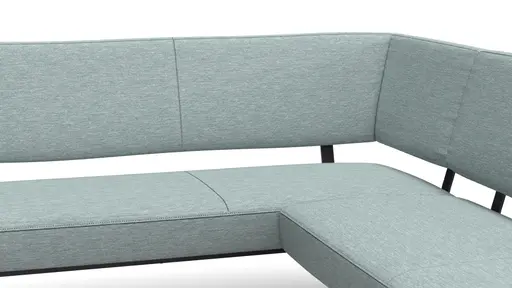 Eckbank Carmelo - Breite ca. 169x215 cm, Velour, Hellblau