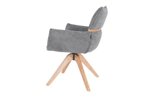 Armlehnstuhl MAROU - drehbar, Stoff, Graublau