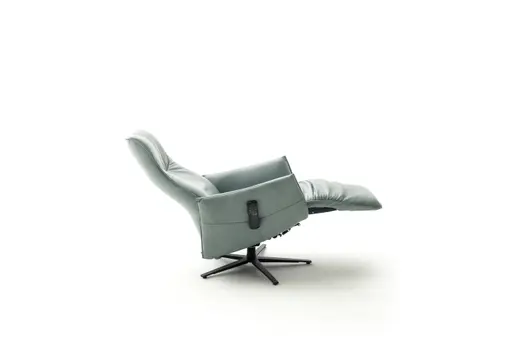 Relaxsessel Marsala - inklusive motorischer Rücken und Fußteilverstellung, Leder, Jade