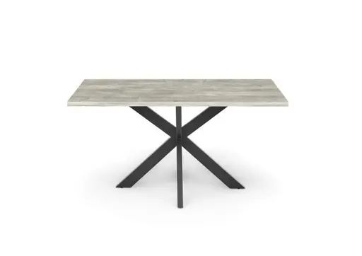 Esstisch - LB ca. 140x90 cm, Betonoptik, Schwarz