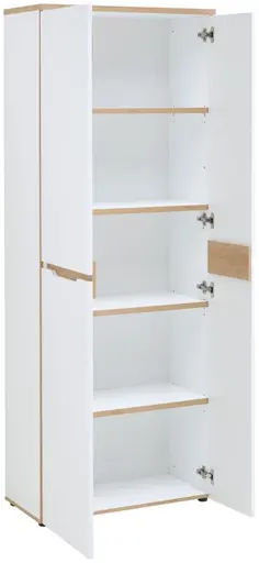 Büroschrank - B ca. 75 cm, Weiß, Artisan Eiche Nachbildung
