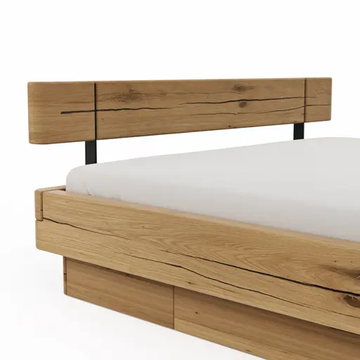 Bettgestell Baltimore - Liegefläche ca. 180x200 cm, Wildeiche massiv