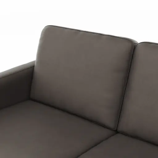 Sofa Enna - 2,5-Sitzer, Armlehne A, Leder, Schwarz, Kufe, Schwarz