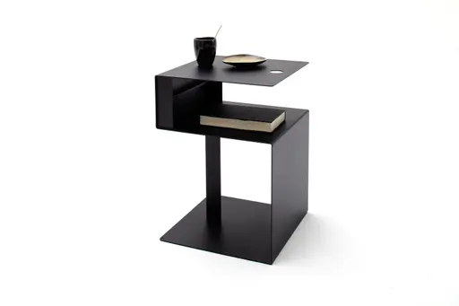 Beistelltisch Susa 2 - mit Eingriff, Metall, Schwarz