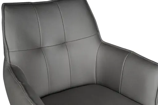 Barhocker MAKANA - drehbar, höhenverstellbar, Stoff, Hellgrau