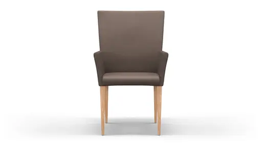 Armlehnstuhl Floriana - Leder, Espresso