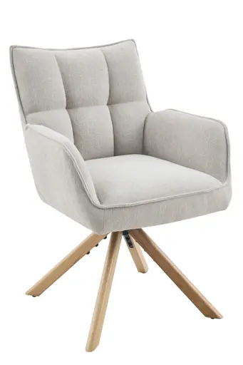 Armlehnstuhl - drehbar, Stoff, Beige
