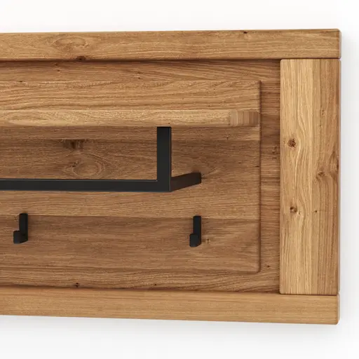 Garderobenpaneel Farmingdale - Eiche massiv, natur geölt