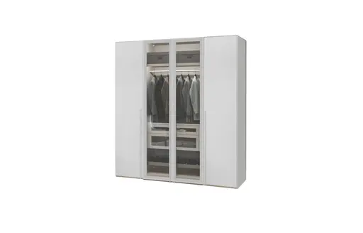 Drehtürenschrank JOIN IT- B ca. 202 cm, Weiss, Glas