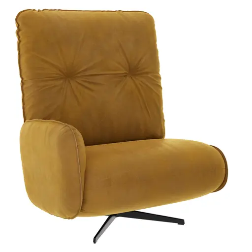 Loungesessel Lovere - Leder, Curry, Armlehne links