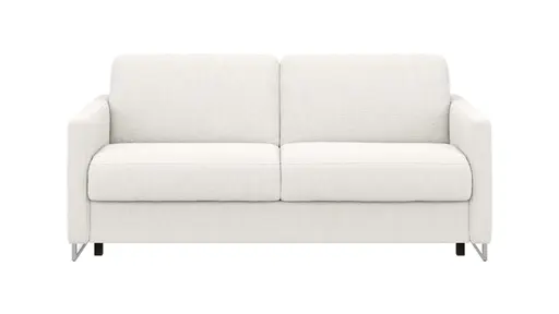 Sofa Nuoro - 2,5-Sitzer inkl. Schlaffunktion, Armlehne mit Kufe, Stoff, Natur