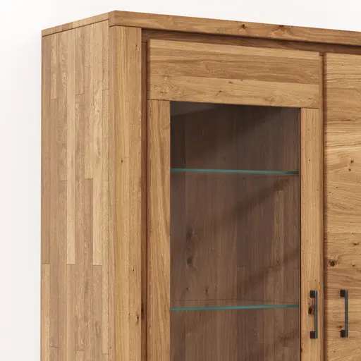 Vitrine Farmingdale - Eiche massiv, natur geölt