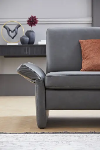 Sofa Arima - 2-Sitzer, Leder, Anthrazit