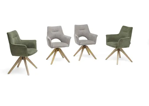 Armlehnstuhl MARYLA - drehbar, Stoff, Grün