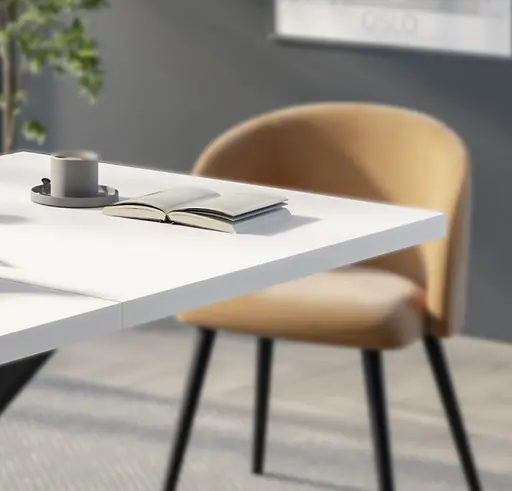 Esstisch - ausziehbar, LB ca. 140x90 cm, Weiß, Schwarz