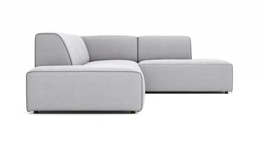 Ecksofa Elementos - Abschlusselement mit 1-Sitzer und Ecke rechts, Stoff, Hellgrau