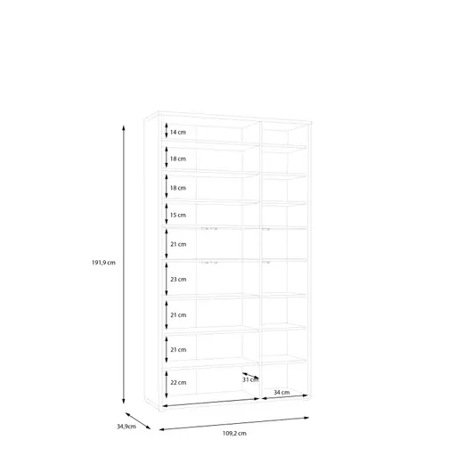Schuhschrank FAID- B ca. 109 cm, Hellgrau
