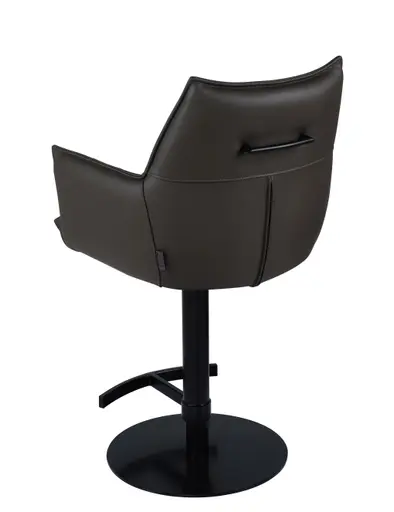 Barhocker MELE - drehbar, höhenverstellbar, Leder, Dunkelbraun