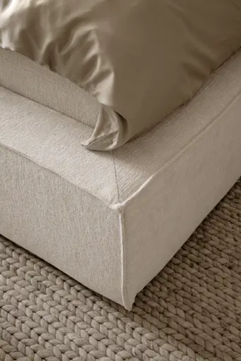 Polsterbett Samu 2 - Liegefläche 180x200cm, Stoff, Creme