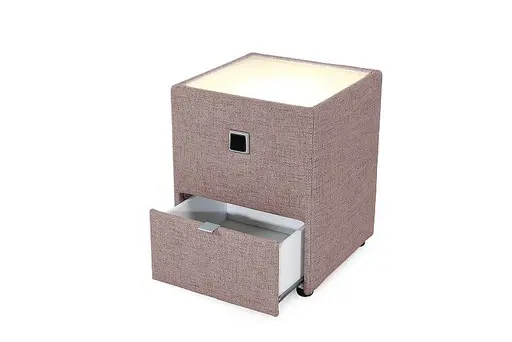 Nachtisch- inkl. LED-Beleuchtung, Stoff, Rosa