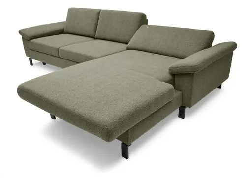 Ecksofa CALM MOVE - Ecke rechts inkl. Schlaffunktion, Microfaser, Grün