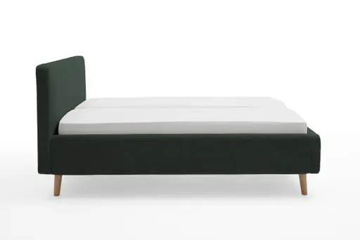 Polsterbett - Liegefläche ca. 160x200 cm, Cord, Dunkelgrün