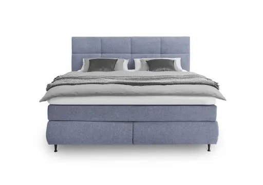  Boxspringbett ALICA- Liegefläche ca. 180x200 cm, Stoff, Hellblau	