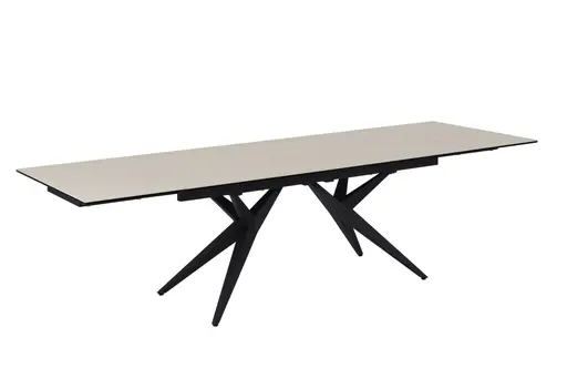 Esstisch MICHELA - ausziehbar, LB ca. 180x95 cm, Glaskeramik, Travertin farbig