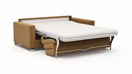 Sofa Nuoro - 2,5-Sitzer inkl. Schlaffunktion, Armlehne 1, Stoff, Cognac