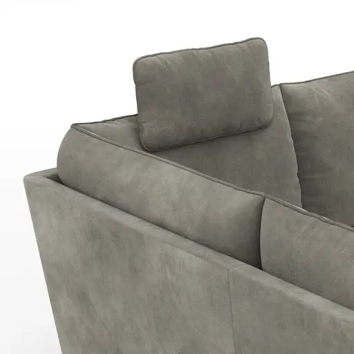 Sofa Stamford - inkl. Armlehne verstellbar und Kopfstütze, Ecksofa 2-sitzig und Abschlusshocker links mit 3,5-Sitzer, Bogen rechts, Stoff, Anthrazit