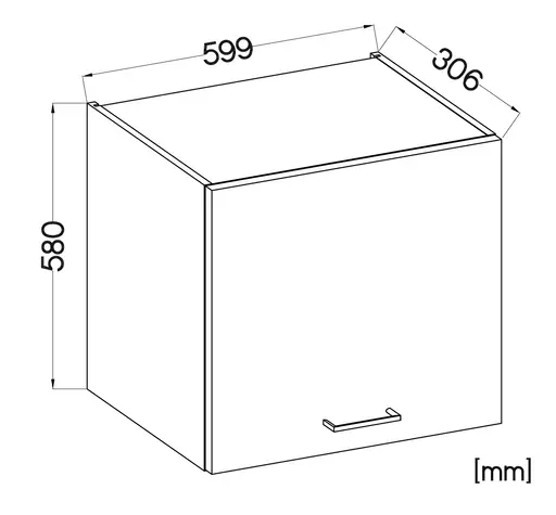 Hängeschrank- B ca. 60 cm, Weiß, Matt