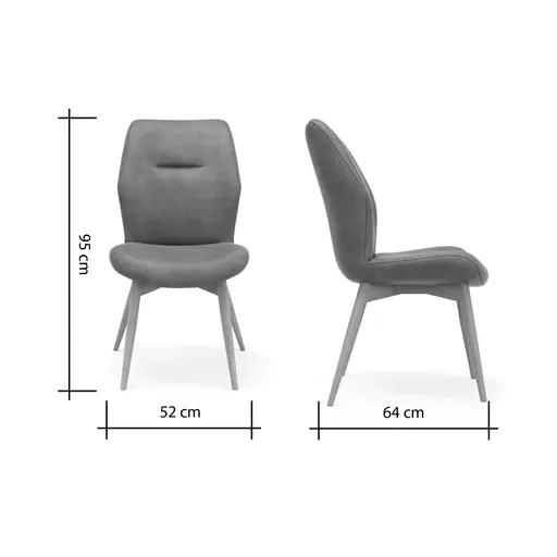 Stuhl Dalyan - Stoff, Grau