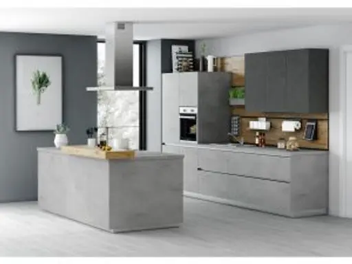 Inselküche 52.210 13 520, Beton Nebelgrau Nachbildung 