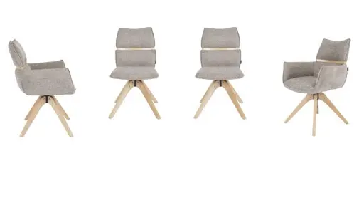 Armlehnstuhl MAROU - drehbar, Stoff, Braun