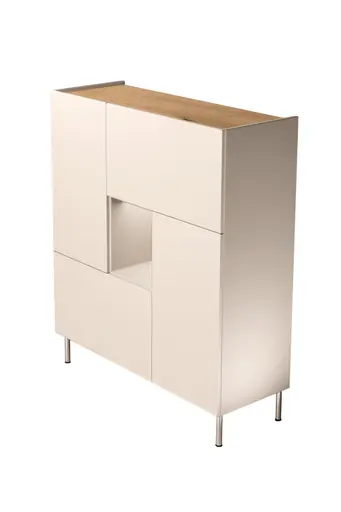 Highboard - Kaschmir, Absetzung Eiche Bianco