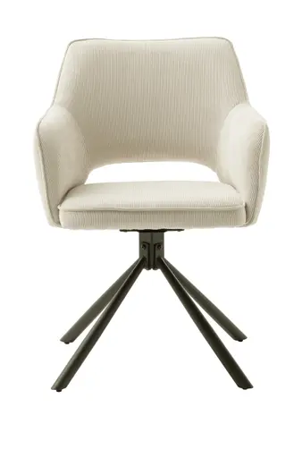 Armlehnstuhl - drehbar, Stoff, Creme