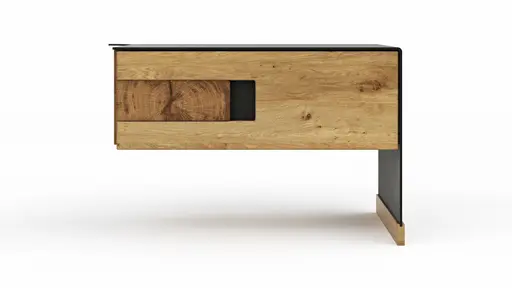 Nachtkonsole Baltimore - Rechts, Wildeiche massiv, Metall
