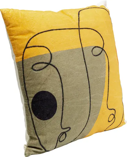 Deko-Kissen, LB ca. 50x50 cm, Gelb, Beige